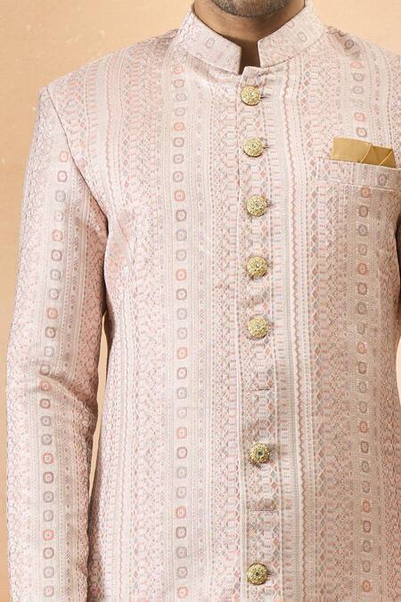 Buy_Arihant Rai Sinha_Pink Jacquard, Silk Designer Sherwani Set 