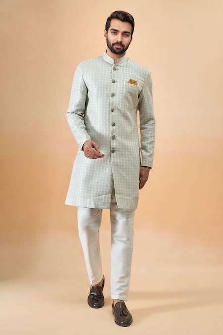 Arihant Rai Sinha Designer Jacquard Sherwani & Pant Set 