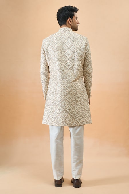 Arihant Rai Sinha Designer Off White Sherwani & Pant Set 