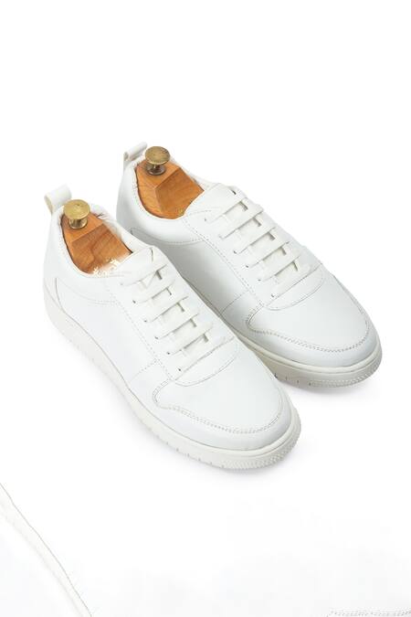 Shop_Domani_White Leather Sneakers _Online_at_Aza_Fashions