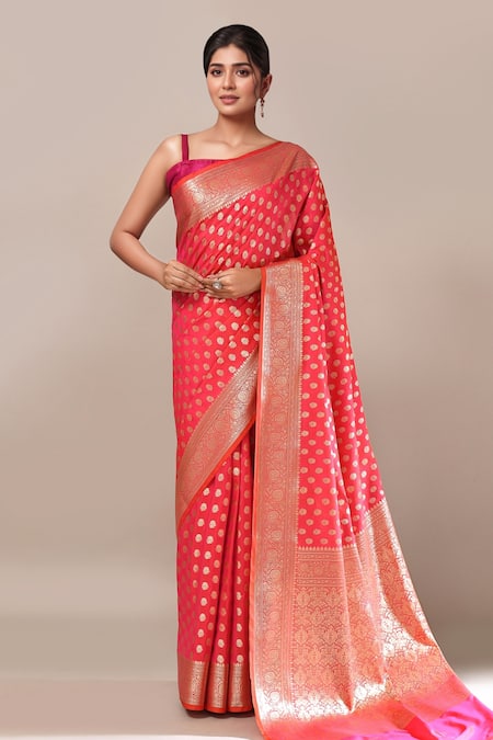 Naintara Bajaj Banarasi Silk Butti Brocade Saree With Running Blouse 
