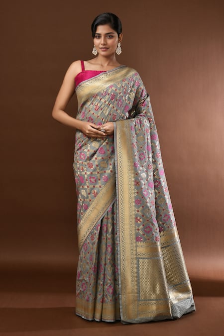 Samyukta Singhania Jaal Weave Banarasi Silk Saree With Running Blouse 