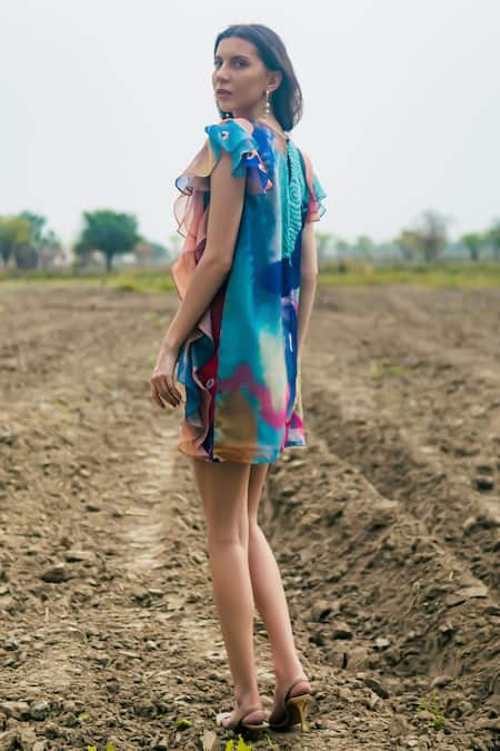 Gazab by Miku Kumar Multi Color Ruffled Designer Dress 