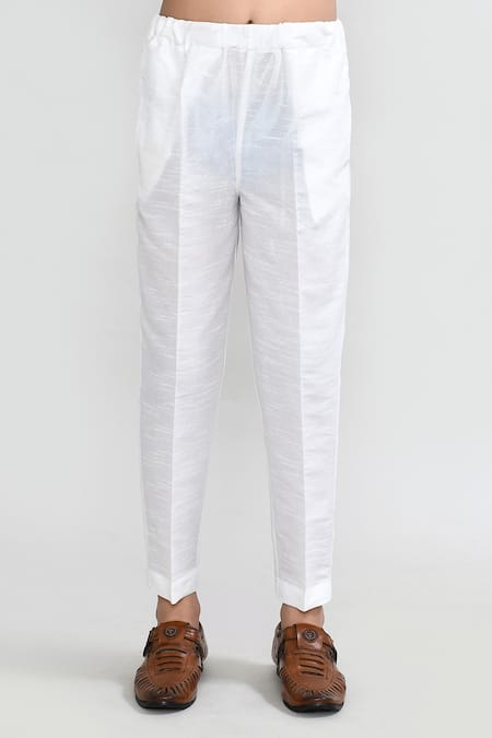 Petite Pomme_Multi Color Cotton, Silk Embroidery Multicolour Kurta And White Pant Set _Online_at_Aza_Fashions