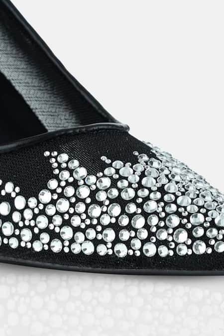 Shop Elleganti Black Crystals Fate Embellished Heels Online at Aza Fashions Shop_Elleganti_Black Crystals Fate Embellished Heels _Online_at_Aza_Fashions