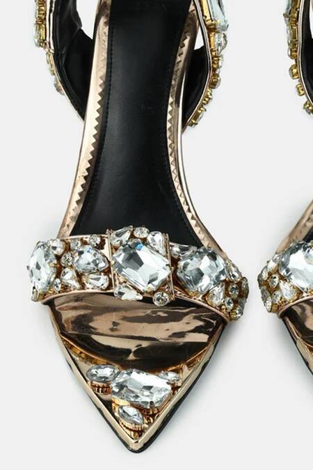 Buy_Elleganti_Gold Crystals The Naomi Embellished Heels _Online_at_Aza_Fashions