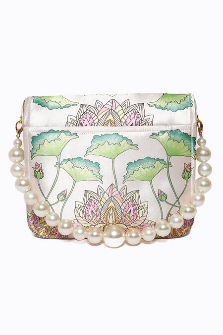 Buy NR By Nidhi Rathi Pink Pearls Desi Girl Printed Foldover Clutch Online at Aza Fashions Buy_NR By Nidhi Rathi_Pink Pearls Desi Girl Printed Foldover Clutch _Online_at_Aza_Fashions
