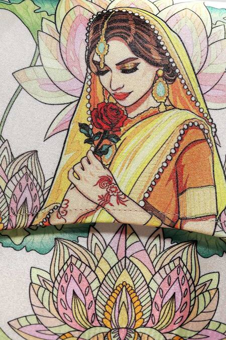 Buy NR By Nidhi Rathi Pink Pearls Desi Girl Printed Foldover Clutch Buy_NR By Nidhi Rathi_Pink Pearls Desi Girl Printed Foldover Clutch