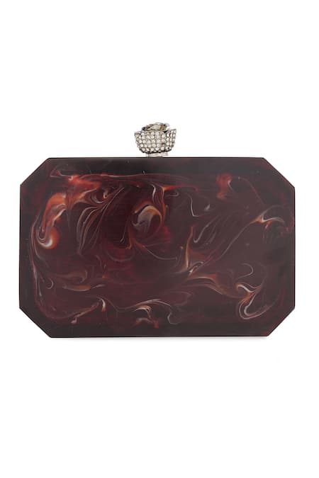 Shop NR By Nidhi Rathi Maroon Crystals, Gemstones And White Embellished Box Clutch at Aza Fashions Shop_NR By Nidhi Rathi_Maroon Crystals, Gemstones And White Embellished Box Clutch _at_Aza_Fashions