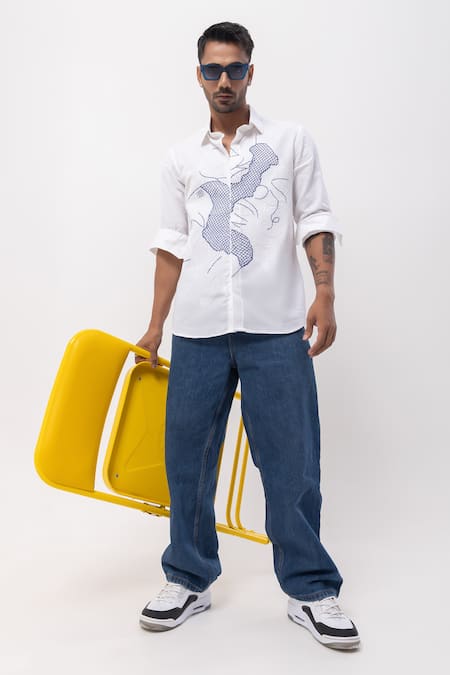 Kaka Calcutta Hand Embroidered Designer Shirt 