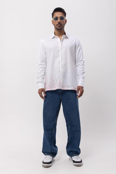 Kaka Calcutta Hand Embroidered White Shirt 