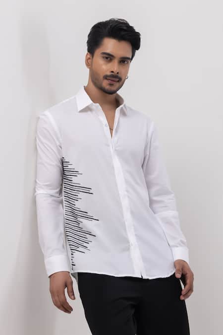 Kaka Calcutta Hand Embroidered White Designer Shirt 