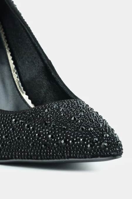 Buy_Elleganti_Black Crystals Elle Swarovski Embellished Heels _Online_at_Aza_Fashions