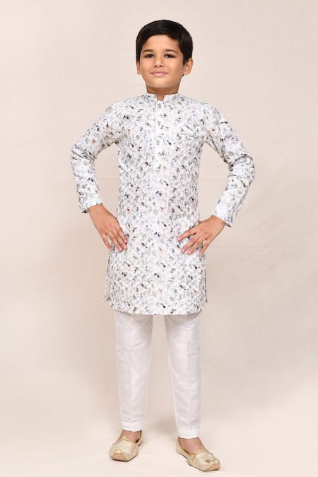 Arihant Rai Sinha White Cotton, Silk Zari Work Kurta And Pant Set 