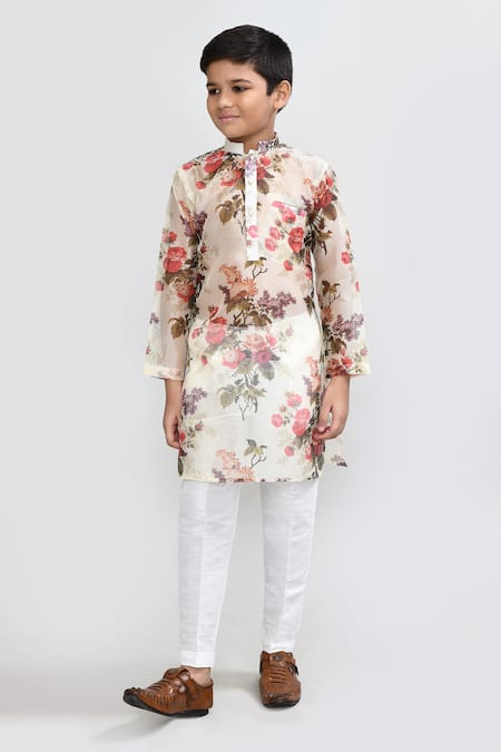 Petite Pomme Floral Print Kurta & Pant Set 