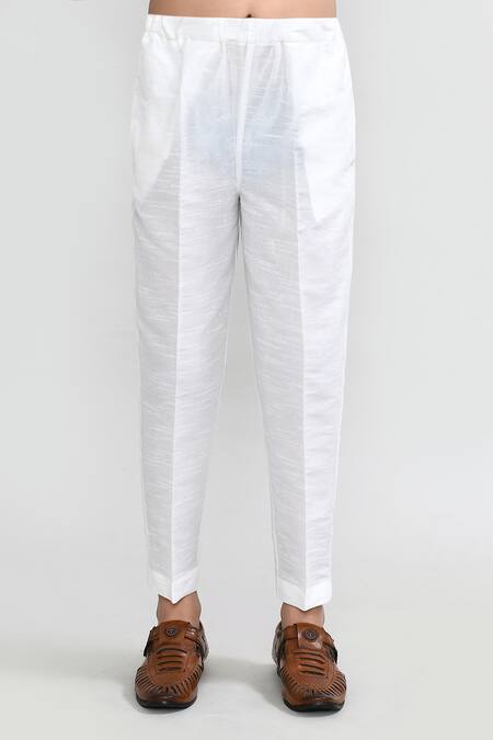 Petite Pomme_Cream Georgette, Silk Floral Print Kurta And Pant Set _Online_at_Aza_Fashions