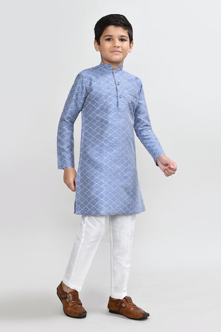 Arihant Rai Sinha Blue Zari Work Kurta & Pant Set 