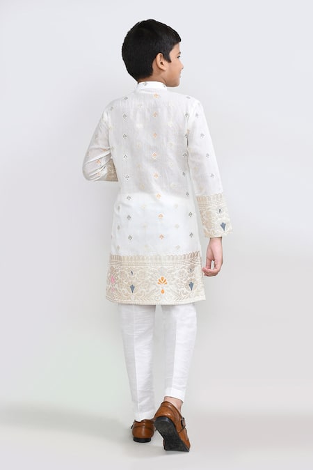 Petite Pomme White Kurta Pant Set 