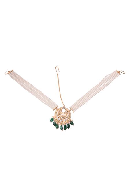 Vasundhara_Gold Plated Jahanara Mathapatti _Online_at_Aza_Fashions