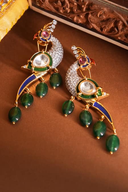 Vasundhara Saanjh Peacock Earrings 