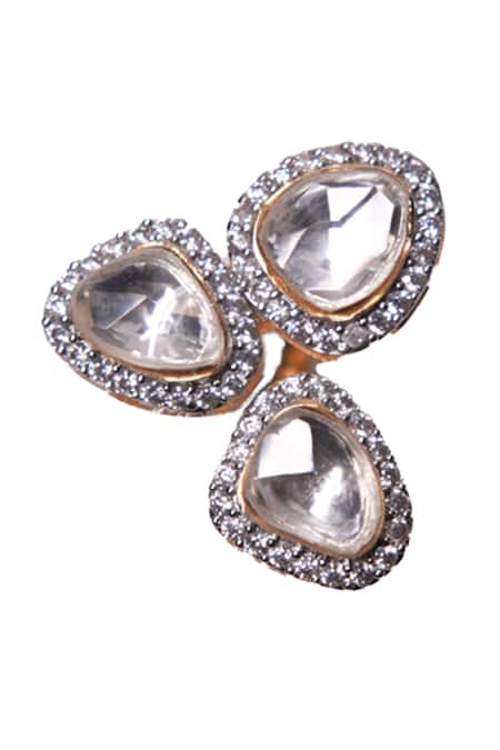 Vasundhara_Gold Plated Mira Ring  _Online_at_Aza_Fashions