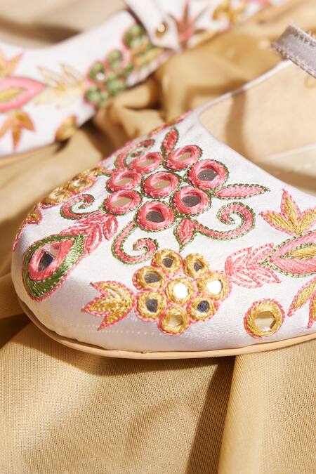 Buy Tiesta Beige Embroidered Festive Ballerinas Online at Aza Fashions Buy_Tiesta_Beige Embroidered Festive Ballerinas _Online_at_Aza_Fashions