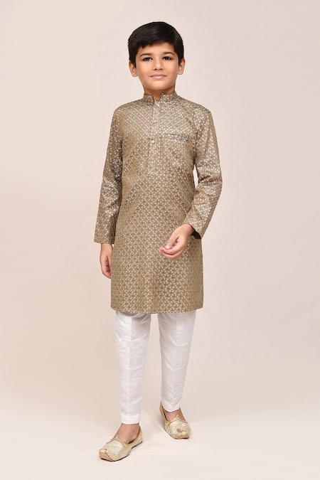 Arihant Rai Sinha Gold Sequins Kurta & White Pant Set 