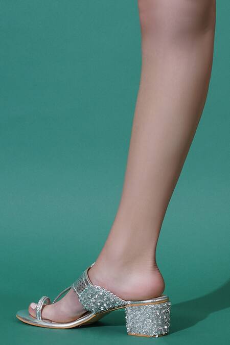 Sole House_Silver Glitter Tikki Heels _at_Aza_Fashions