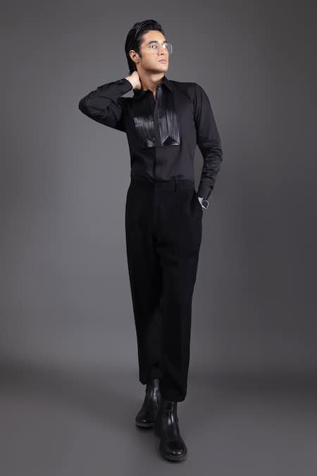 Kaka Calcutta Hand Embroidered Black Shirt 