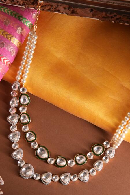 Vasundhara_Gold Plated Designer Prisha Necklace _Online_at_Aza_Fashions