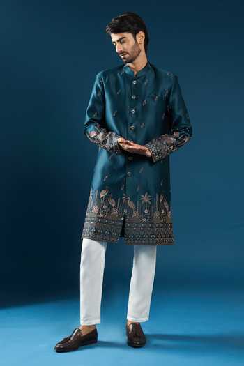 Arihant Rai Sinha Embroidered Silk Sherwani & Pant Set 