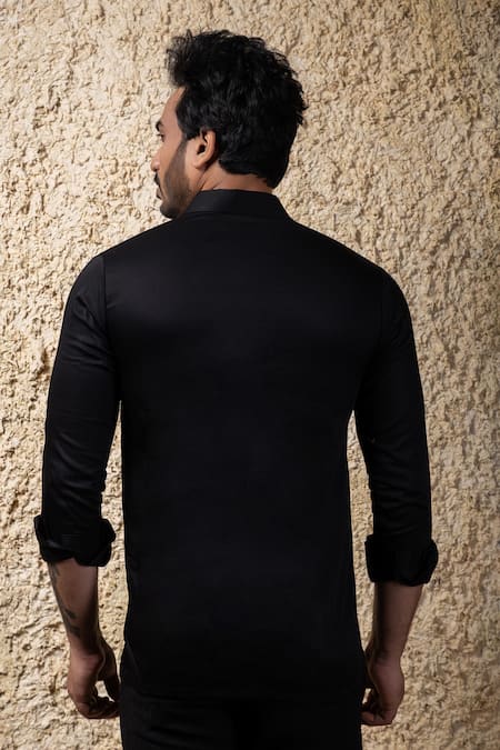 Priyanka Haralalka Black Hand Embroidered Designer Shirt 