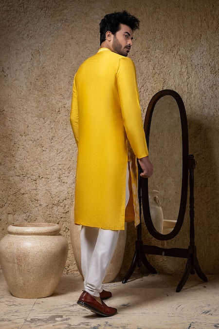 Priyanka Haralalka Yellow Cord Embroidered Kurta Set 