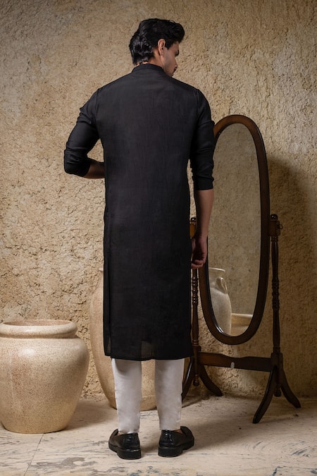 Priyanka Haralalka Black Cord Embroidered Kurta & Pant Set 