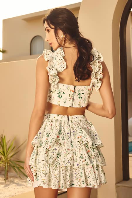 House Of Eda Multi Color Floral Print Co-ord Set 