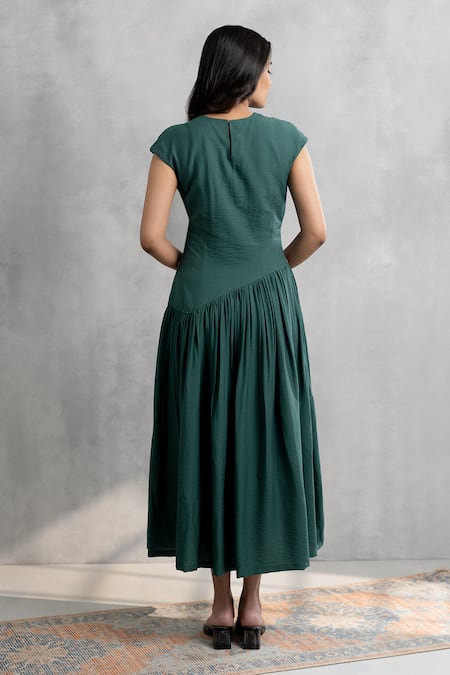 Neelu And Manvi Green Applique Designer Dress 