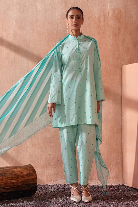 Seema Nanda Aqua Blue Falak Kurta Set 