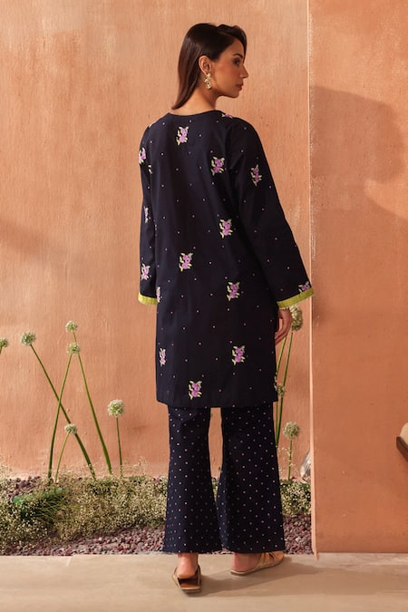 Seema Nanda Midnight Blue Kashish Kurta Set 