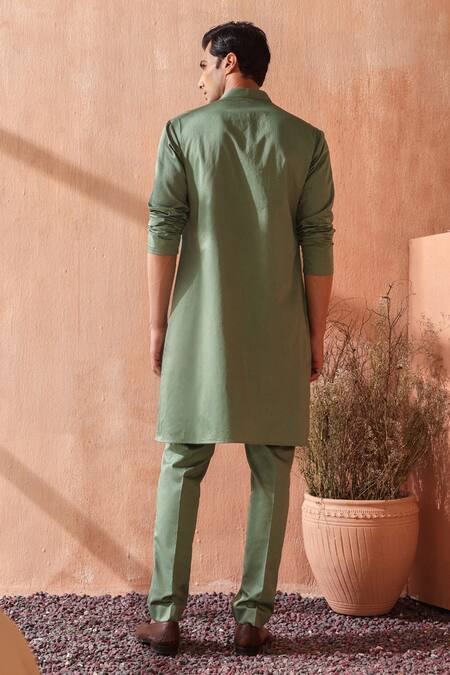 Seema Nanda Sage Green Giza Cotton Kurta Set 