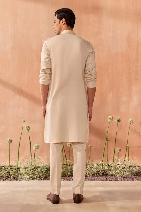 Seema Nanda Beige Giza Cotton Kurta Set 