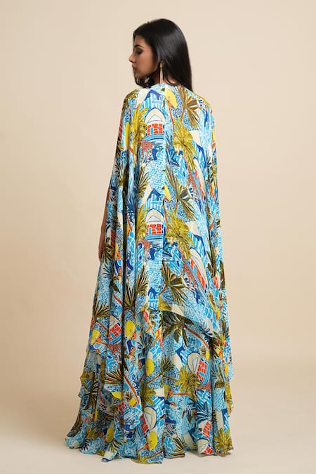 House Of Akshata Multi-colour Hand Embroidered Coord Set 