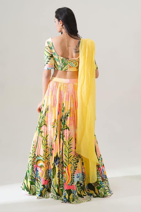 House Of Akshata Sunlit Tropics Lehenga Set 