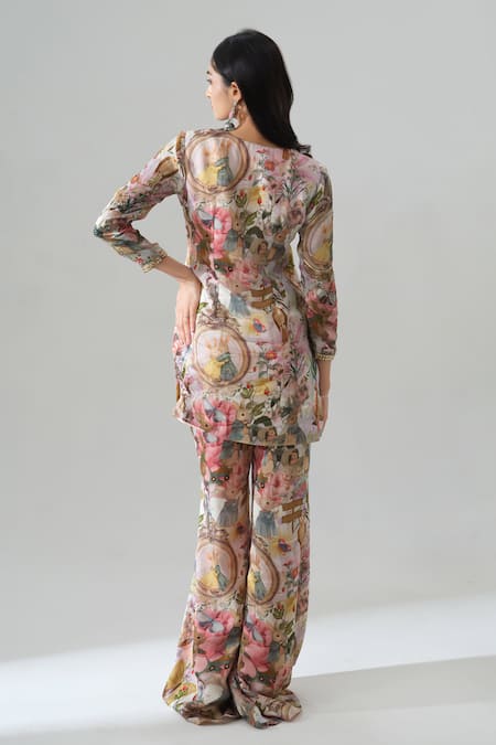 House Of Akshata Vintage-Inspired Multicolour Co-ord Set 