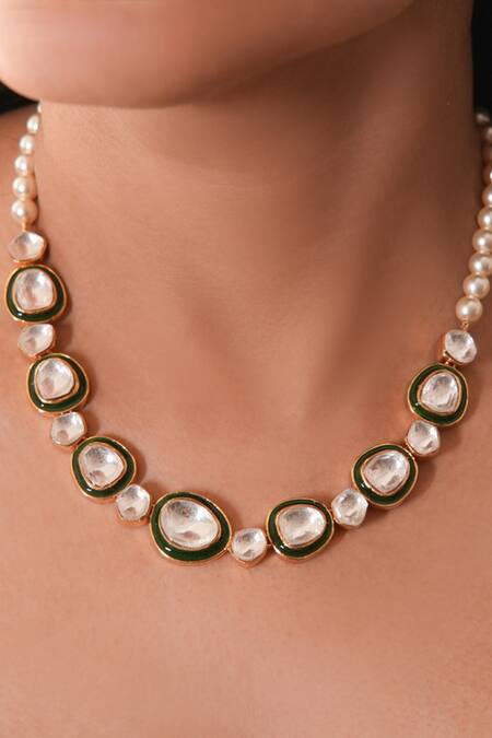 Shop_Vasundhara_Gold Plated Designer Prisha Necklace _Online_at_Aza_Fashions