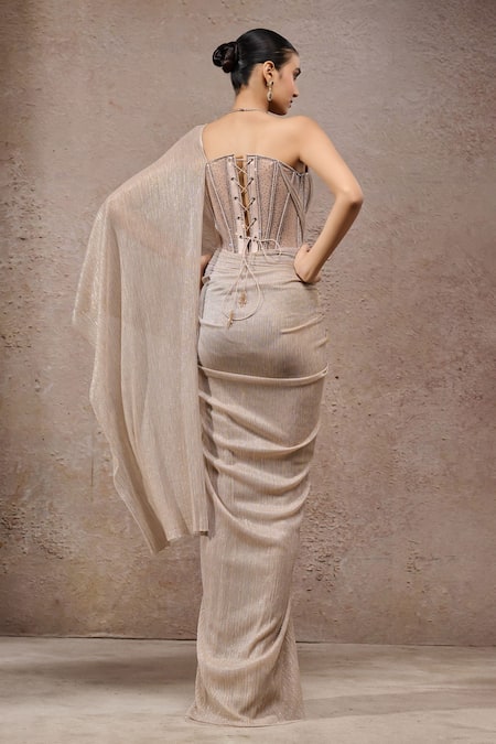 Tarun Tahiliani Crinkle Net Concept Saree 