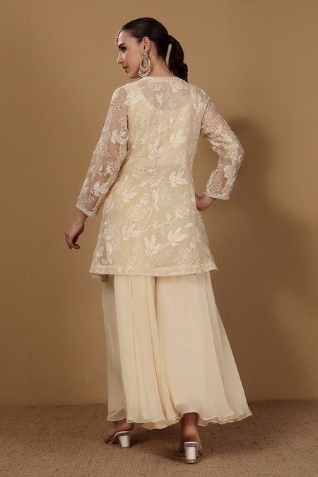 Sonali Methi Designer Off White Kurta Set 