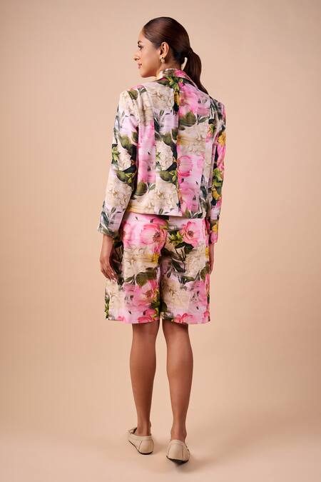 Shriya Som Multi Floral Smudge Bermuda Shorts 