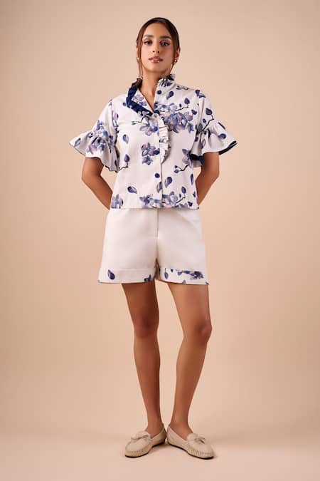 Shriya Som Orchid Print Designer Shorts 