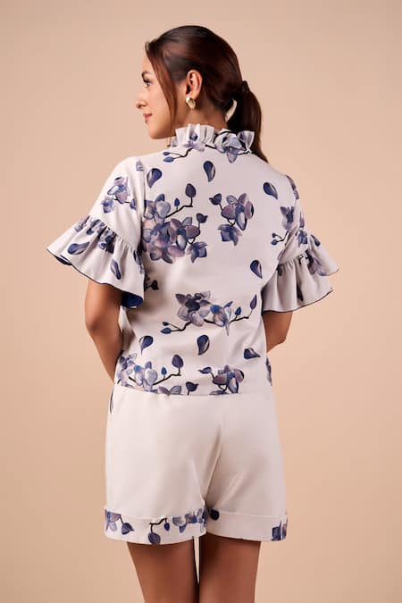 Shriya Som Orchid Print Designer Shorts 