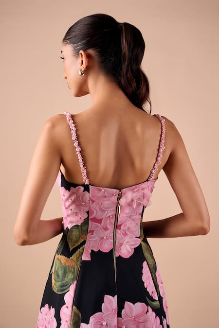 Shriya Som Hydrangea Print Canvas Dress 